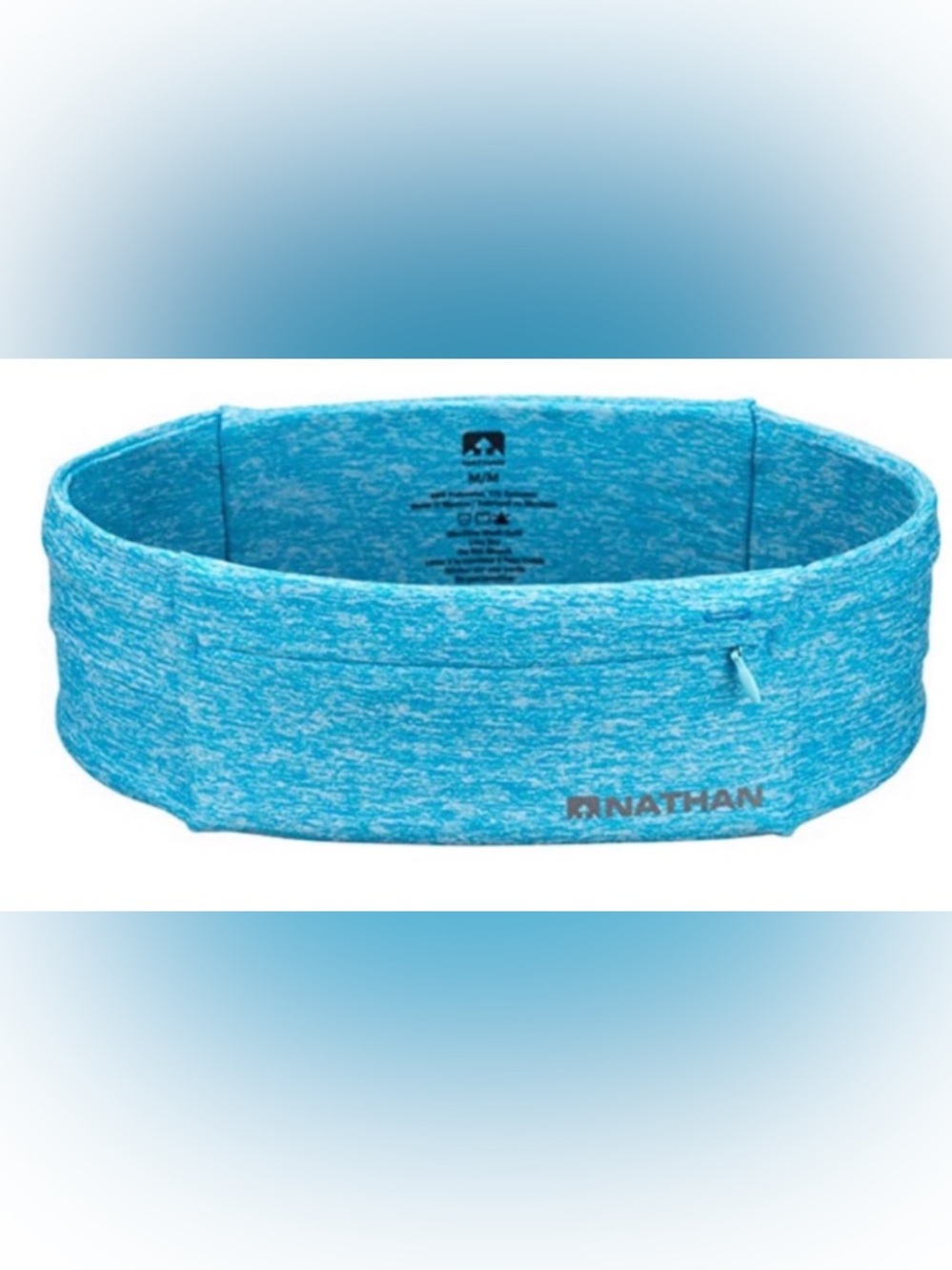 NEW Nathan Zipster Multi Pocket running belt NWOT Heathered Blue Unisex